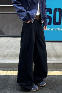 8XL-M 工装裤男秋季日系男直筒宽松阔腿休闲弯刀裤子男K9177P65图片
