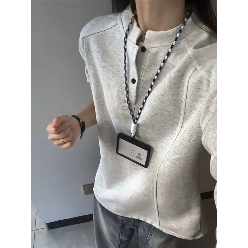 亨利领长袖t恤男季解构拼接设计感正肩打底衫POLO衫卫衣特P23现货，男装T恤，星座816A（原B366）