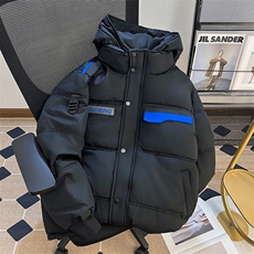 冬季美潮高级感设计感小众连帽棉服男欧美街头外套情侣潮，男装棉衣，星座1013