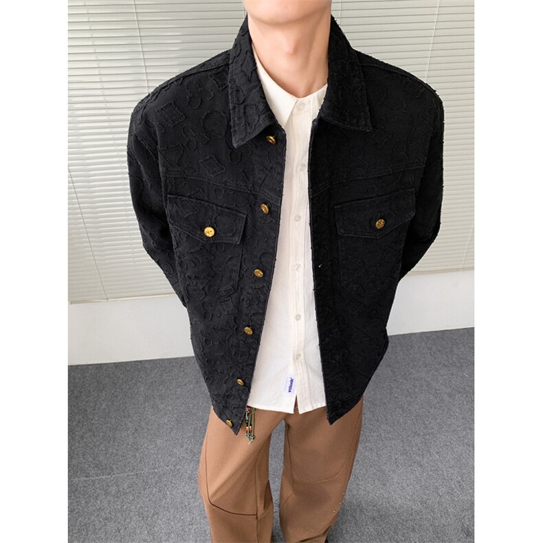 得物二开美式复古立领牛仔外套宽松休闲水洗机车夹克JK1276-P90,男装工装外套,星座1103-3