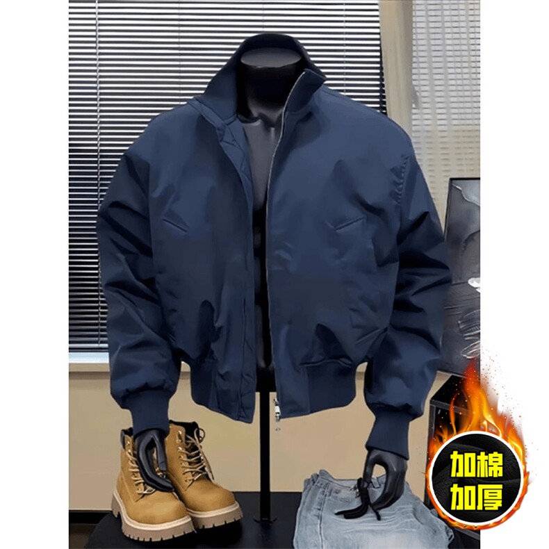 现货冬季美拉德立领飞行夹克廓形高街棒球服加棉加厚棉衣外套，男装夹克，电商A486-1