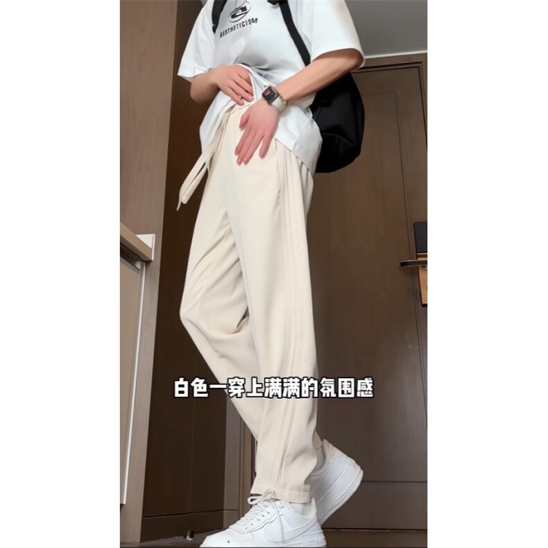 抖音！夏季冰丝弯刀裤休闲裤百搭裤子潮男裤子BK0001-P40,男装休闲裤,电商B388
