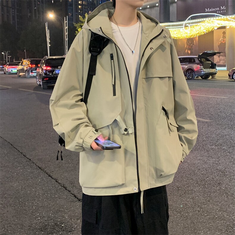 2025春款美式连帽服夹克男港风复古工装外套JK0136-P85,男装夹克,星座308B-2