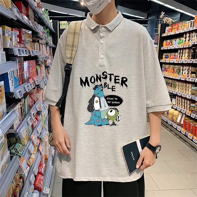 PL57074-P35翻领短袖polo衫男大码胖子半袖t恤男有领保罗衫模特，男装Polo衫，电商A040