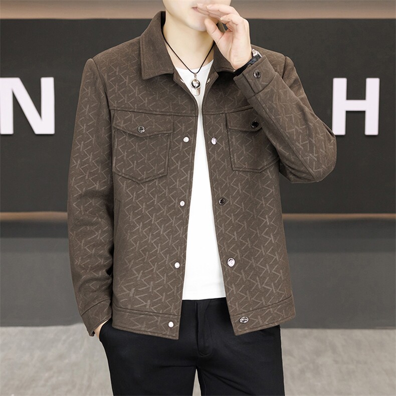 春季夹克男高品质翻领外套型男商务休闲百搭青年外套男S2603-P88图片