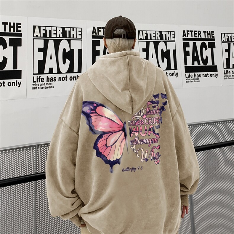 美式重磅水洗复古连帽卫衣潮流大码潮牌做旧XZ517A-BK6677-P68，男装卫衣，星座517A