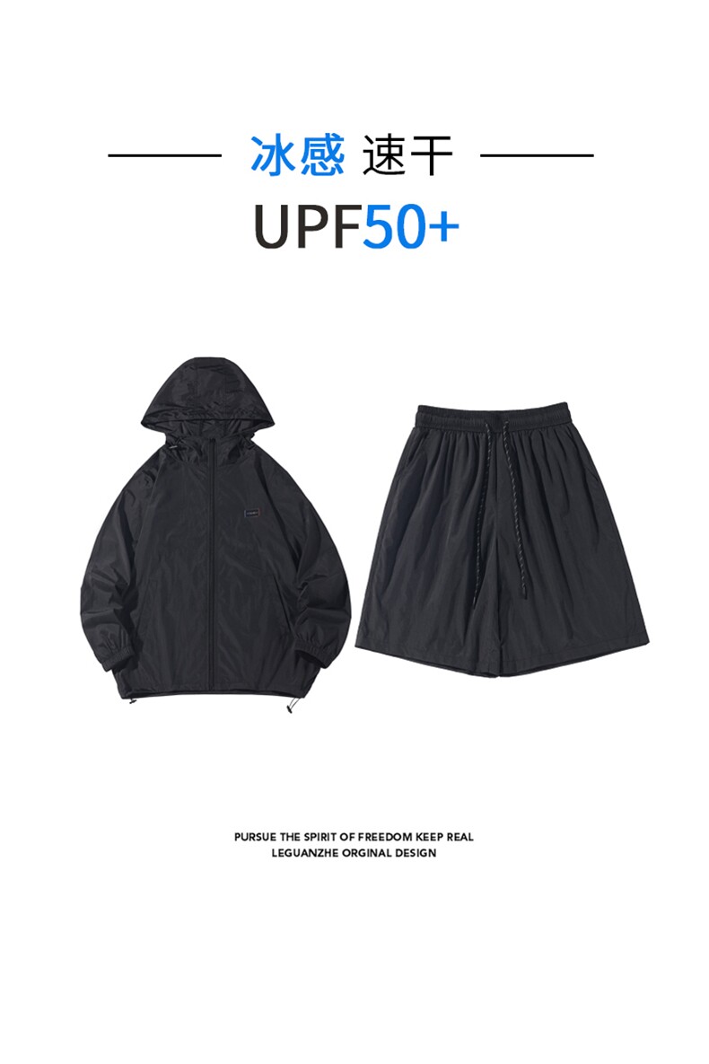 2024夏季新款港风白底大码成衣UPF50+M-5XHQ24461-P85,男装休闲套装,电商A022