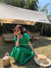 现货重工碎花连衣裙，女装连衣裙，F/TU