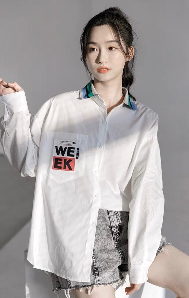 2023新款时尚休闲百搭显瘦气质高级衬衫外套,女装衬衫,L·H·X