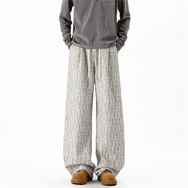 A429-YK362-特P35春秋新款扎染花纹格子宽松休闲裤，男装休闲裤，电商A429