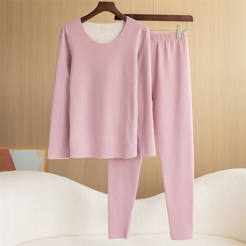 新款德容女士保暖套装秋冬加厚防寒仿羊毛打底裤修身显瘦高弹舒适，女装打底裤，炳炬电商供货