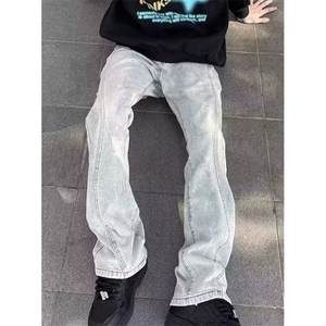 微喇牛仔裤男2025春秋高街小众直筒裤复古百搭休闲长裤子 NX285图片