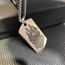 G1837欧美双旗吊坠个性项链创意男士钛钢吊坠T恤链毛衣链配饰，项链，星座510A-2