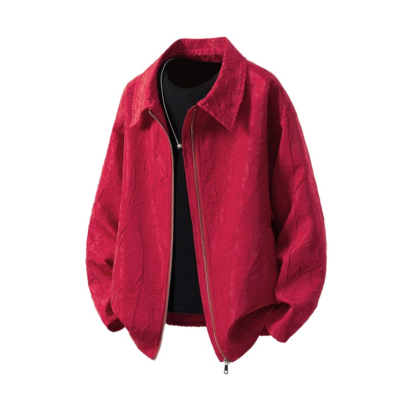 立体白底大码M-5XL情侣百搭夹克男：聚酯纤维JK8742P75控108，男装夹克，星座227-7