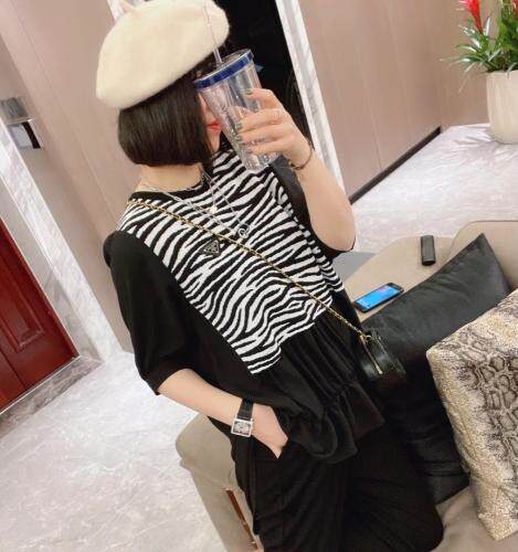 欧版斑纹拼接上衣，女装，芭娜美纳