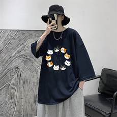 Q11215-P30春夏季七分袖t恤男大码五分袖男短袖中袖大皂风，男装T恤，电商A040