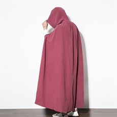 秋季大氅男装披风汉服古装长衫连帽风衣棉麻外套6020-1/8805/，男装民族服装，电商B275