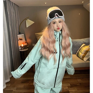 单板双板防风防水加棉加厚大码连帽滑雪服外套男女HF66-P165控278图片