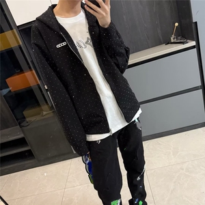新款百搭气质简约慵懒文艺流行满钻曼巴棉双层夹克原宿WY8173 P60图片