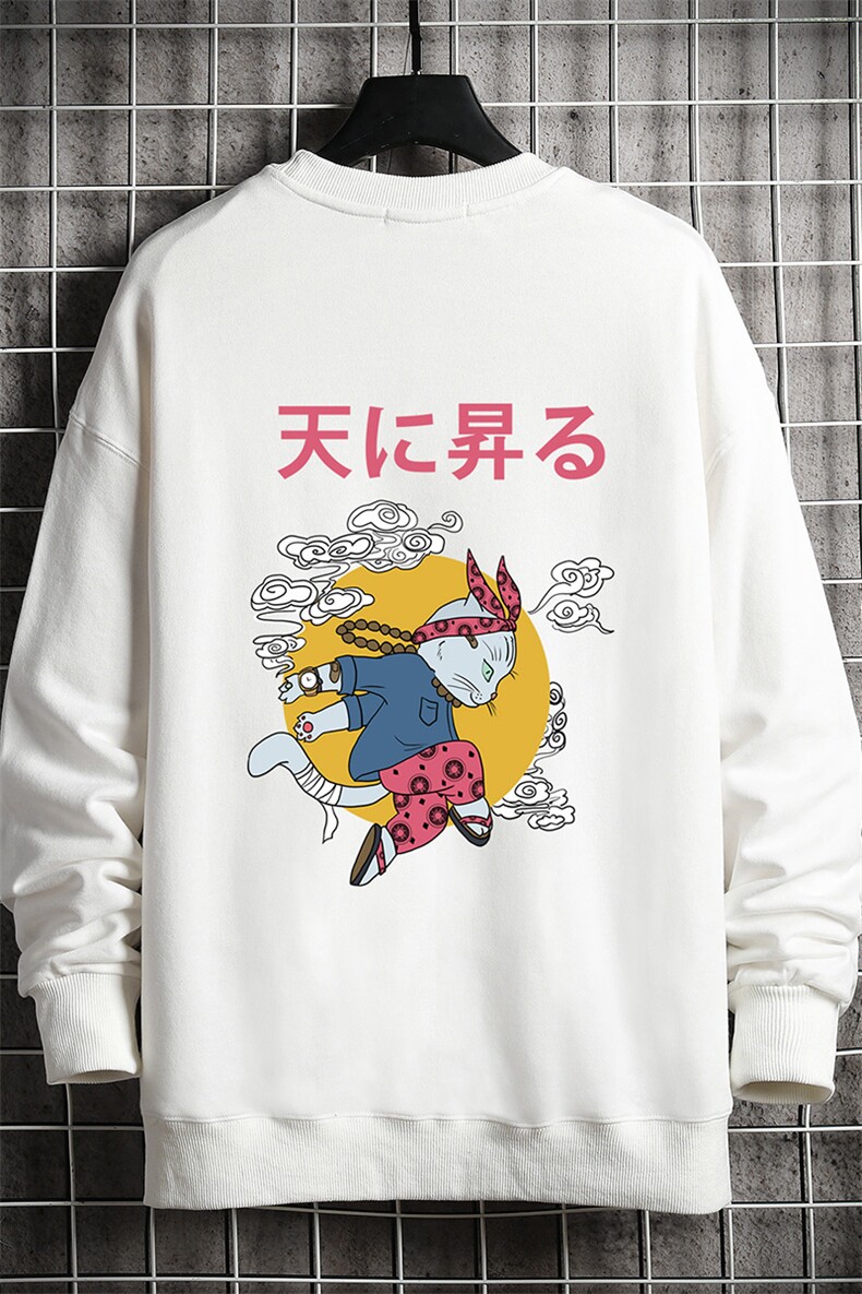 S6012-P28加绒款-P33秋季圆领卫衣男大码韩版宽松长袖外套网格,男装卫衣,电商A040A