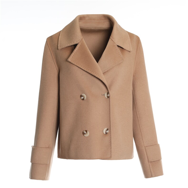 短款秋冬装新款时尚气质年轻版羊毛小个子短款双面呢大衣外套，女装毛呢外套，媚琳依坊