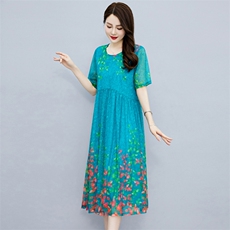 2023夏季女装新款大量现货度假风时尚洋气印花连衣裙，女装连衣裙，魅衣本色