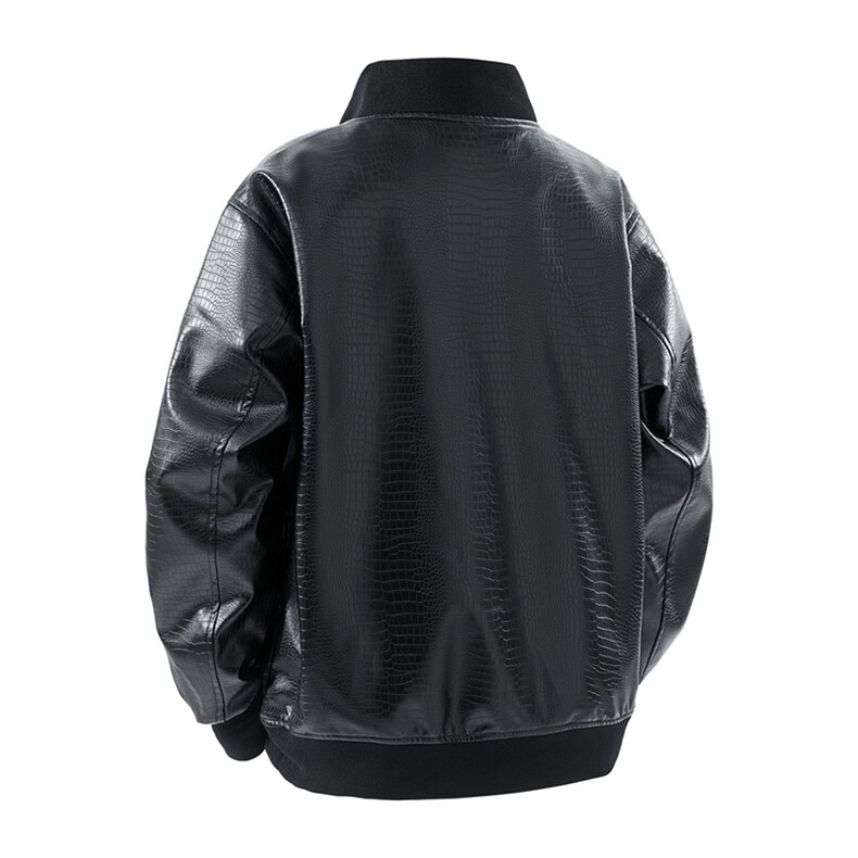 得物二开嘻哈街头机车服男士PU皮衣宽松潮牌外套痞帅JK1193-P78,男装皮衣,星座1103-3