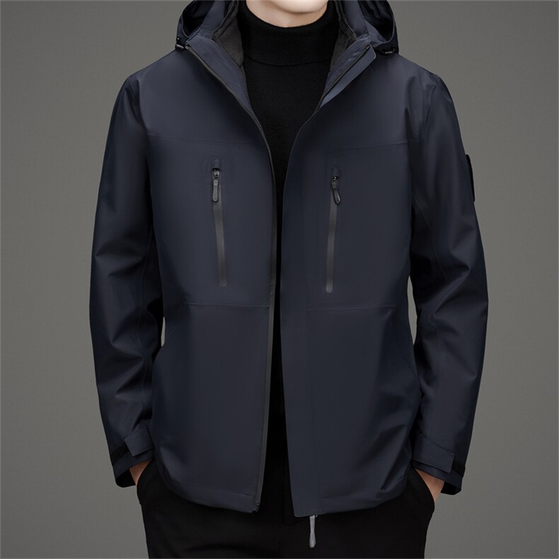 男士户外三合一冲锋衣两件套加棉加厚可卸内胆秋冬防风服登山外套,男装夹克,钱塘6003（原4033）
