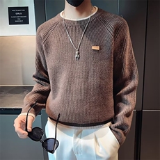 新款秋冬男士夹棉保暖夹克潮流复古时尚棒球服外套上衣，男装针织衫/毛衣，星座1013