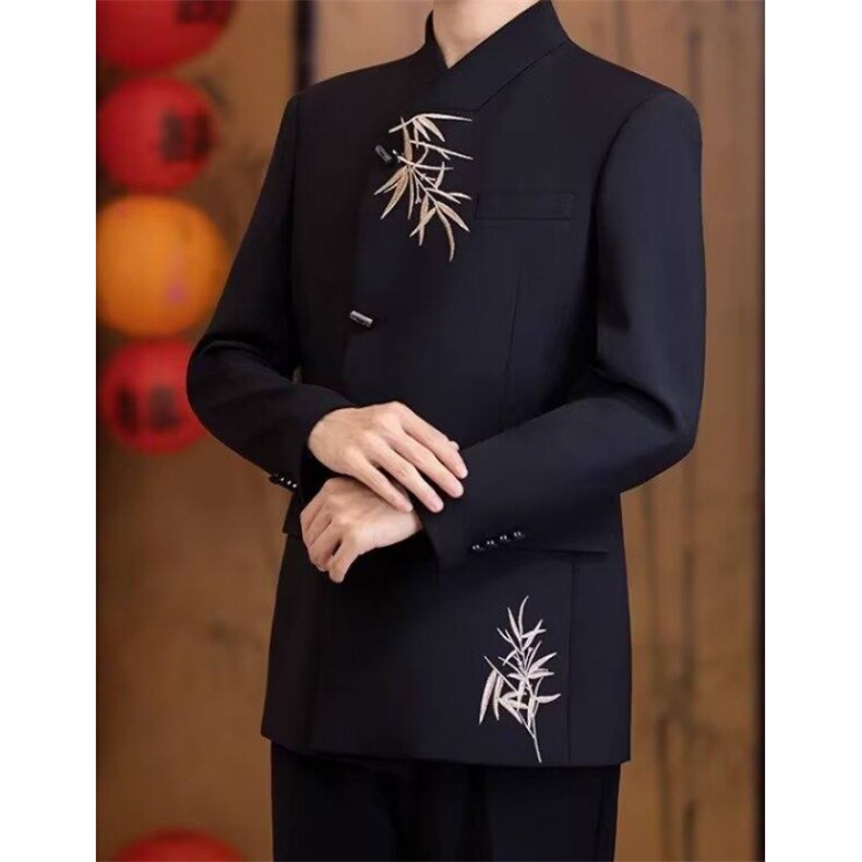 [001]新中式盘扣西装外套男风西服立领中山装A079-XZ30-P67,男装西服套装,电商A079