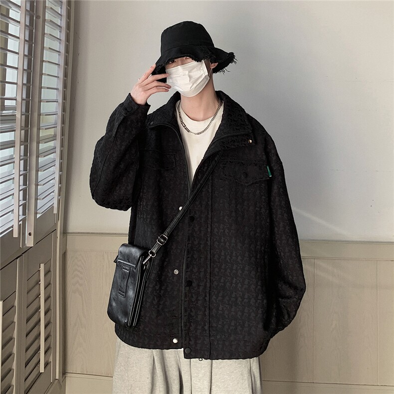 小香风美式牛仔夹克男潮牌宽松情侣百搭工装外套JK8740P125控168,男装夹克,星座227-7