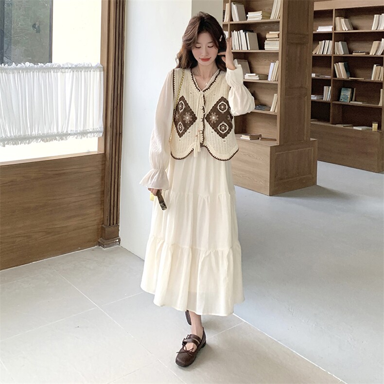 2025年春季新款连衣裙马甲两件套,女装连衣裙,浙宝069