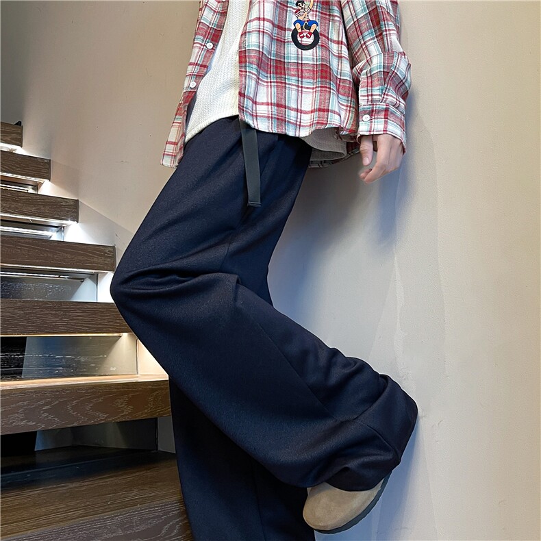 新款西裤牛仔裤美式重磅300g秋冬款腰带直筒阔腿休闲裤男K605/P45，男装西裤，电商B318