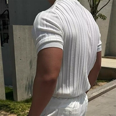 冰麻拉链针织Polo衫复古通勤商务针织短袖体恤PL99/P58，男装Polo衫，电商A243