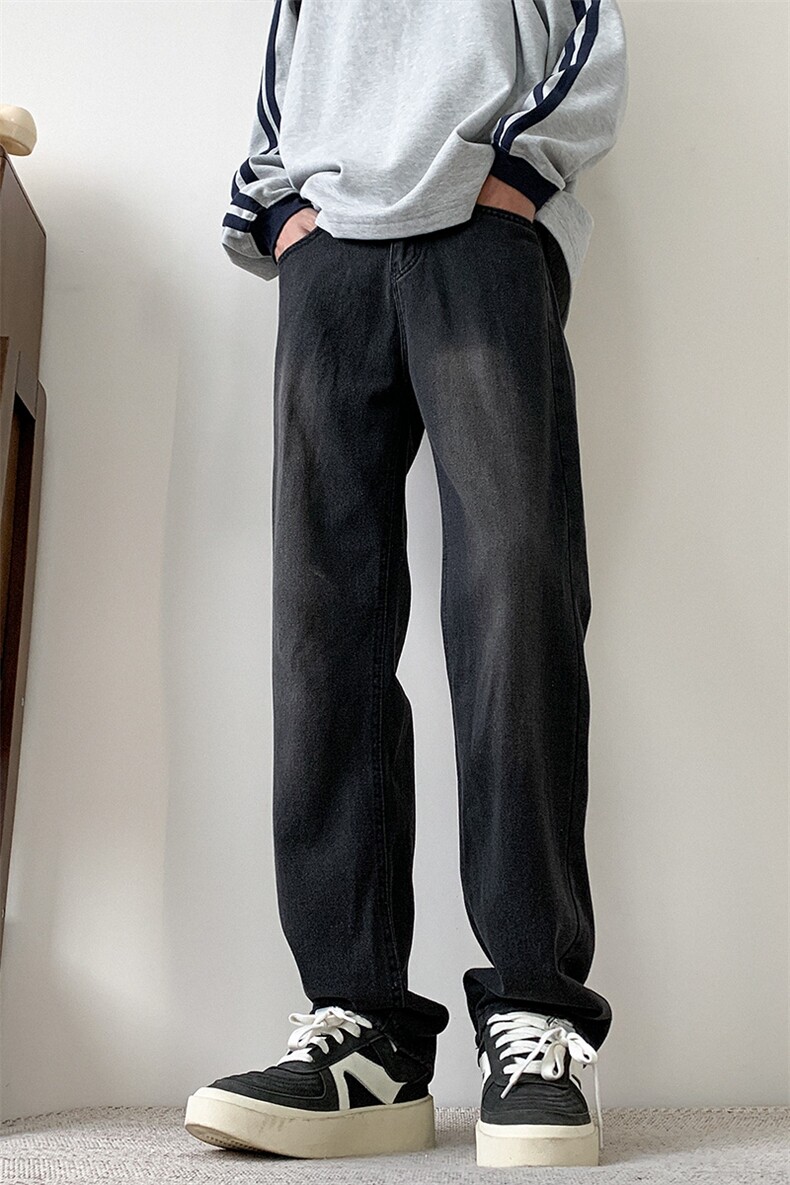 现货主推款加大码纯色直筒牛仔裤男XZ-310A-2BK305P50控78,男装牛仔裤,星座310A-2