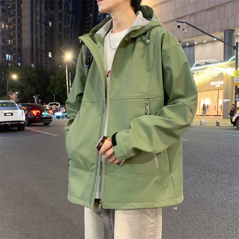 潮牌反光防水外套秋冬款户外软壳冲锋衣夹克JK0222-P93，男装夹克，星座308B-2