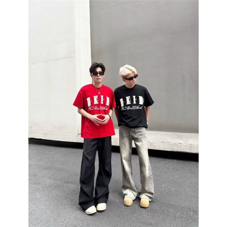 网图现货小香贴布珍珠字母刺绣短袖T恤男女情侣上衣DT215260-P50,男装T恤,星座1005-4