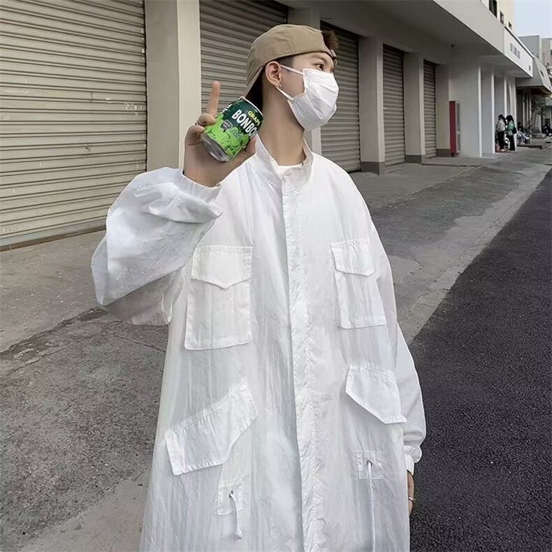 夏季超薄防晒服透气宽松港风工装夹克韩版潮流上衣男F31-P35,男装防晒衣,星座1109-3