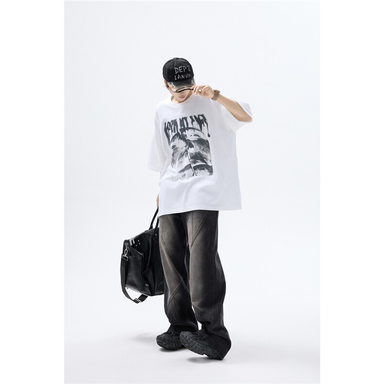 纯棉T恤设计感短袖原创小众运动T恤美式日系T1016-1T334P32K59，女装T恤，星座1016-1（原电商B408-1）