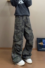 B221美式ins高品质多口袋休闲迷彩工装裤子LK24256-特P48控78，男装休闲裤，电商B221