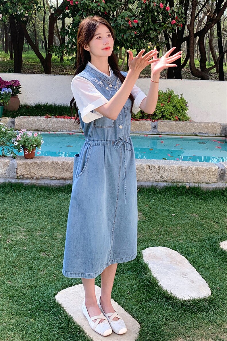 夏季牛仔连衣裙中长款女,女装连衣裙,浙宝069