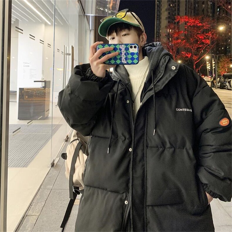 棉衣男冬季连帽棉袄外套韩版潮流宽松面包棉服WT08310B-1-P75,男装棉衣,星座310B-1