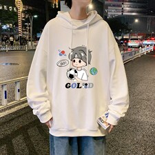 WY2207-P35 加绒款-P40 纯棉连帽卫衣男大码运动帽衫宽松薄外套男图片