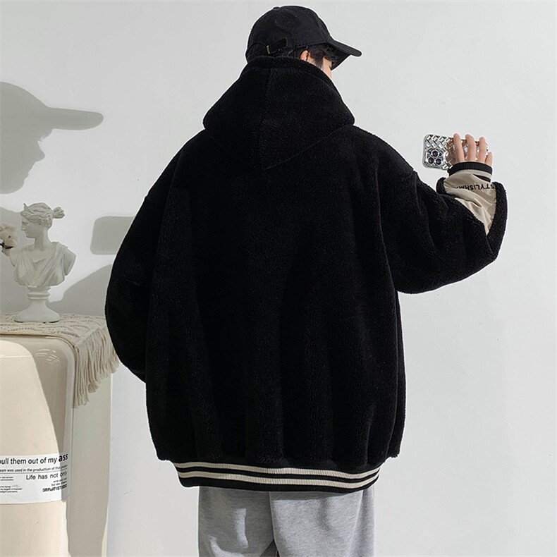 2023冬上新加绒加厚纯色棉衣羊羔绒连帽外套男女989-P110控价158,男装棉衣,电商A441-1