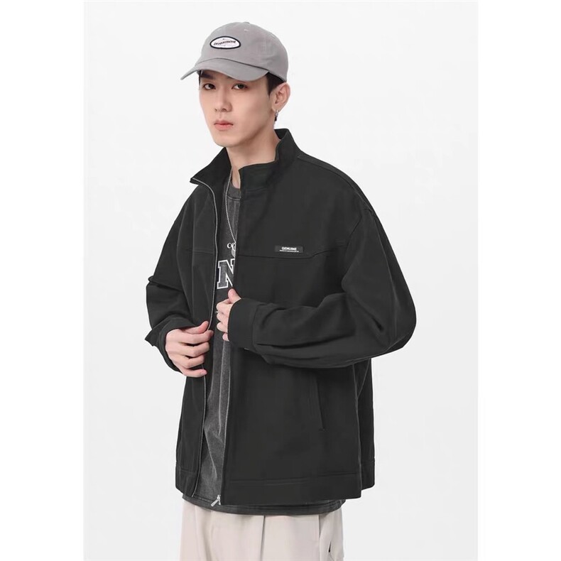 日系cityboy夹克外套男2025春秋新款宽松潮牌青少年休闲黑色上衣,男装夹克,星座1210-1