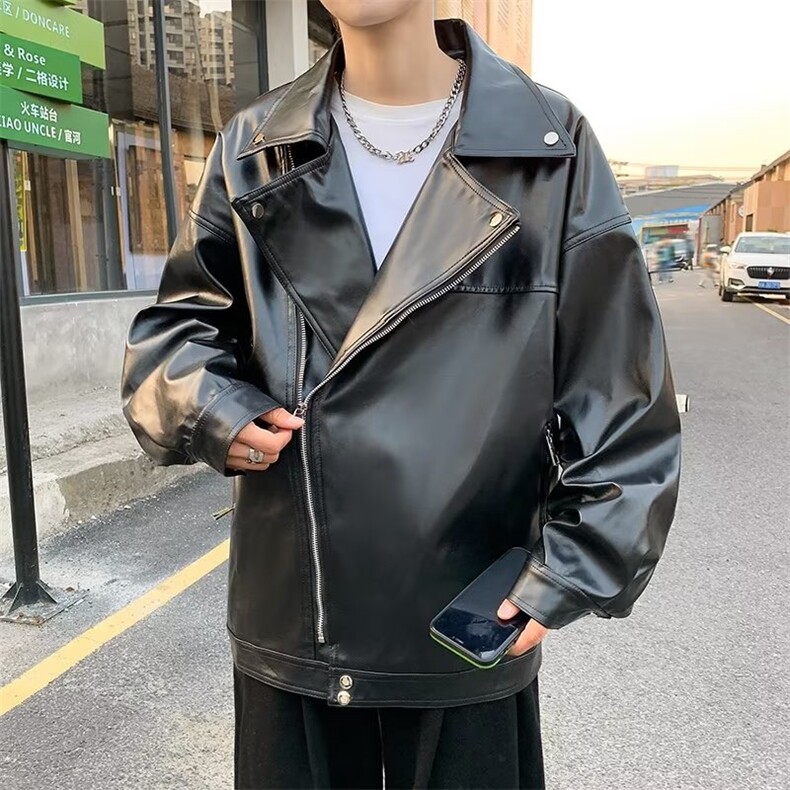 皮衣外套男韩版青年情侣PU皮夹克机车服CW26P65,男装夹克,星座1116-2