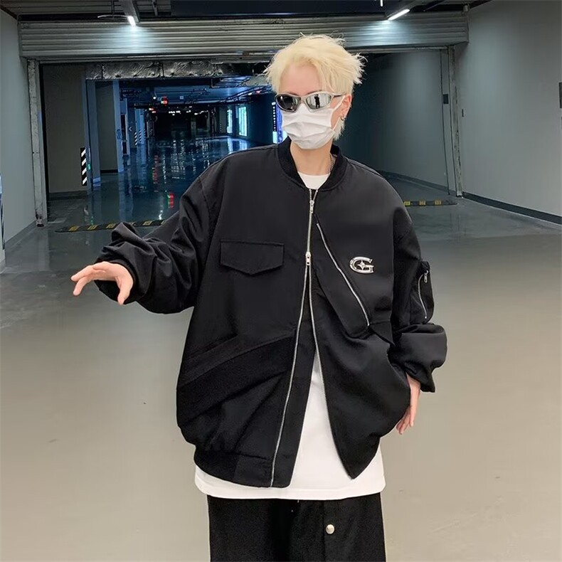 美式街头设计感棒球服外套男秋季潮外套W185P60,男装夹克,星座1116-2