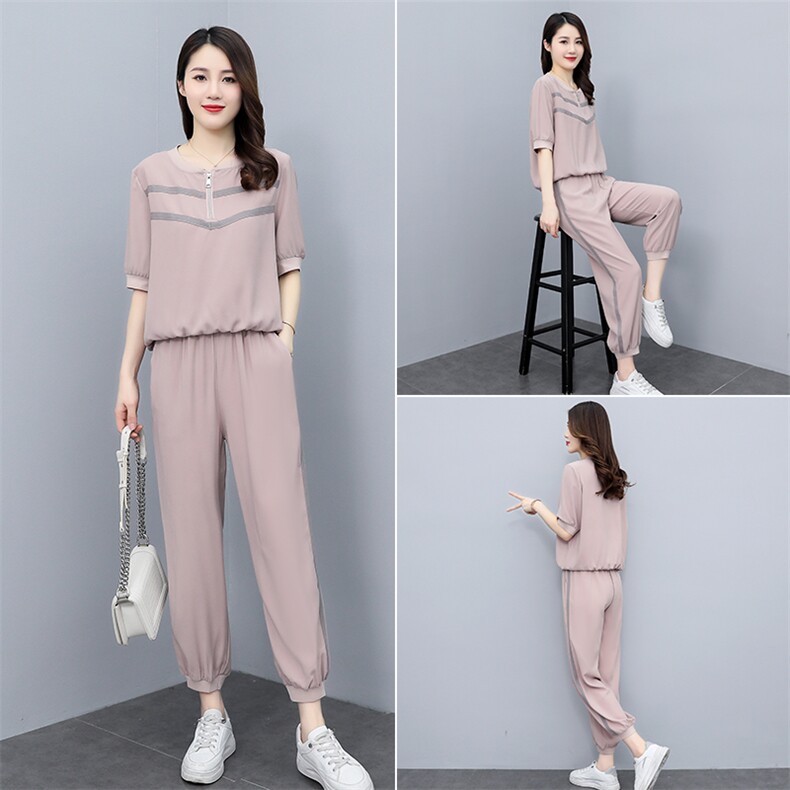 运动女夏季2025新款夏装中年妈妈品牌时尚洋气短袖气质,女装运动套装,凯瑟曼