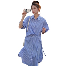 主推现货款宽松条纹连衣裙212A-603-P105-控155，女装连衣裙，浙宝212A