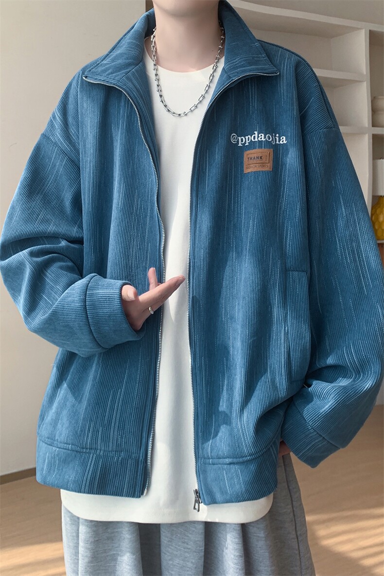 重磅560g雪尼尔保暖银狐绒立领夹克外套男J5250J加绒-特P65控118,男装夹克,电商A001
